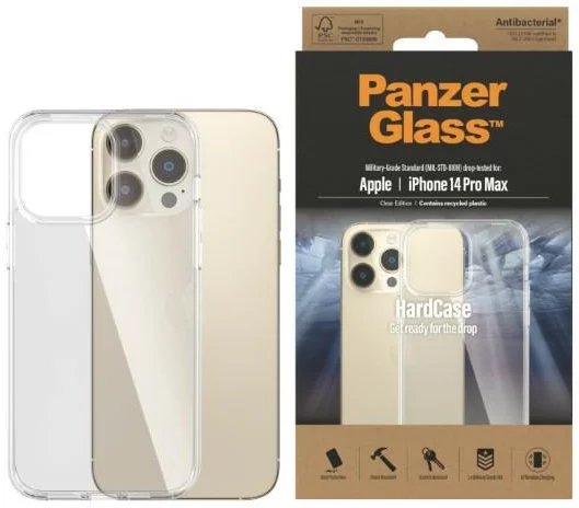 Levně Kryt PanzerGlass HardCase iPhone 14 Pro Max 6,7" Antibacterial Military grade transparent 0404 (0404)