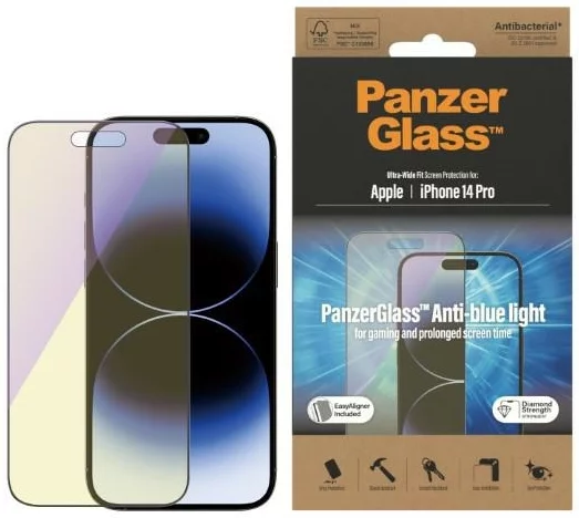 Levně Ochranné sklo PanzerGlass Ultra-Wide Fit iPhone 14 Pro 6,1" Screen Protection Antibacterial Easy Aligner Included Anti-blue light 2792 (2792)
