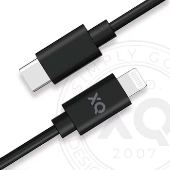 Kábel XQISIT NP Charge & Sync Lightn. to USB-C 2.0 150cm black (50890)