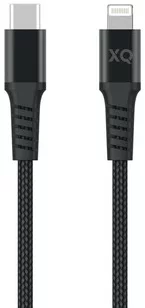 Kábel XQISIT NP Cotton braided Lightn. to USB-C 3.0 200cm black (50891)