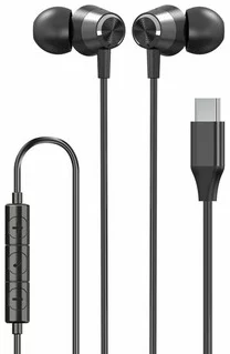 Sluchátka XQISIT NP In ear headset wired with type C black (50910)