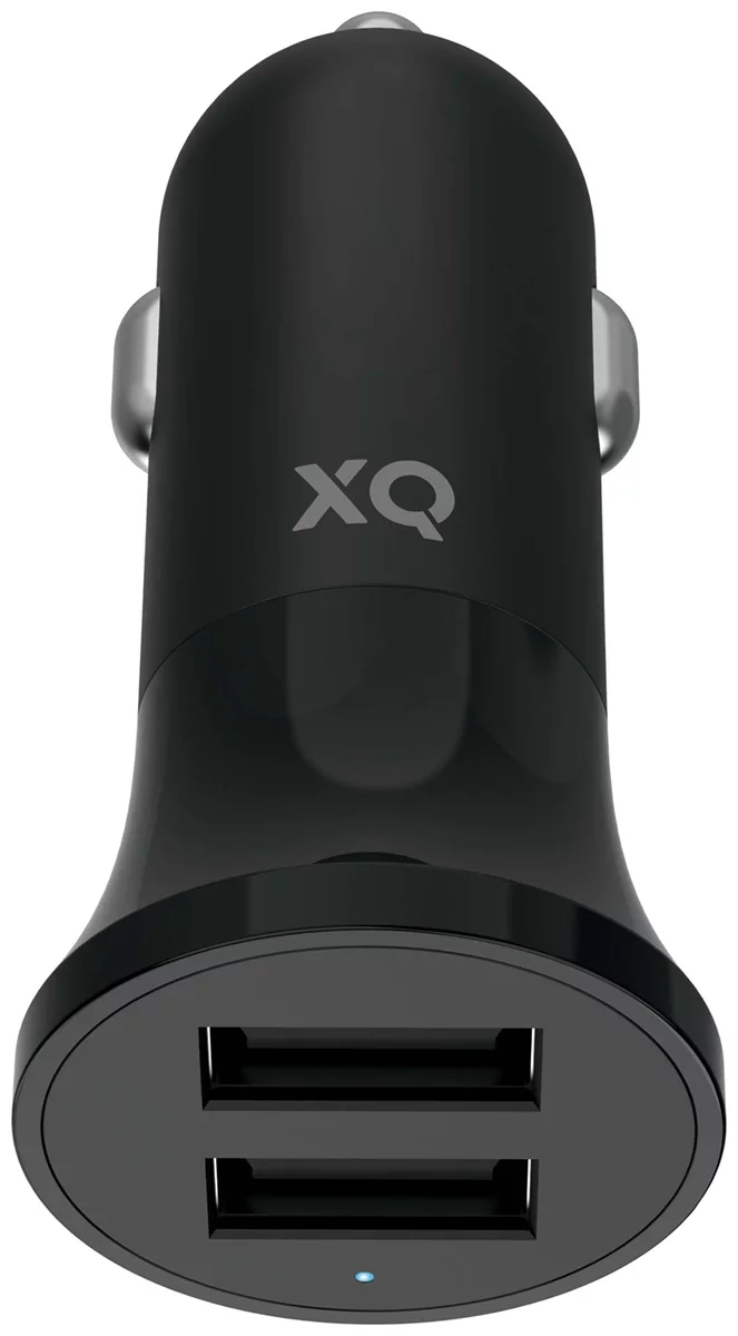 Nabíječka do auta XQISIT NP Car Charger 4.8A Dual USB-A black (50933)
