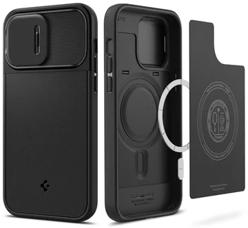 SPIGEN Optik Armor Mag MagSafe schwarze Hülle für iPhone 14 Pro Max  