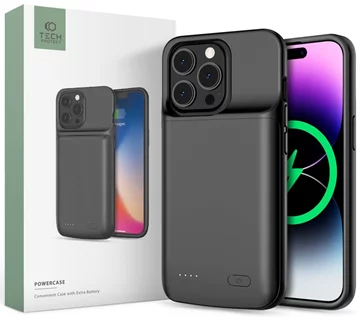 TECH-PROTECT POWERCASE funda de carga iPhone 14 / 14 Pro negra (9490713927434)  