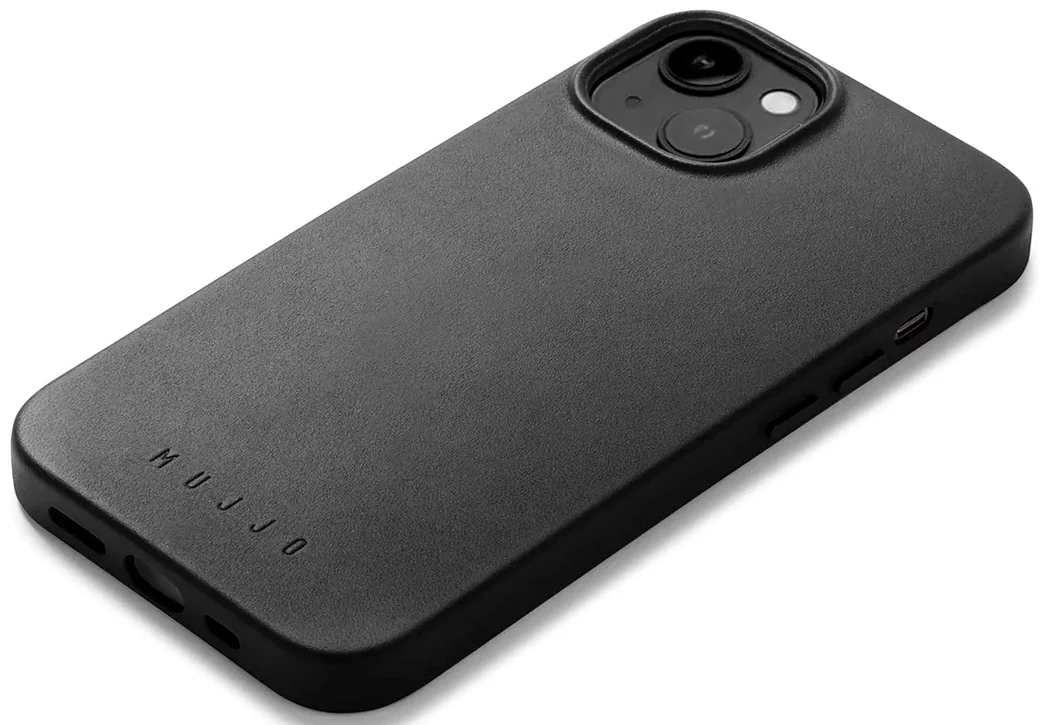 Huse Husa completa din piele Mujjo cu MagSafe pentru iPhone 14 Plus - Negru