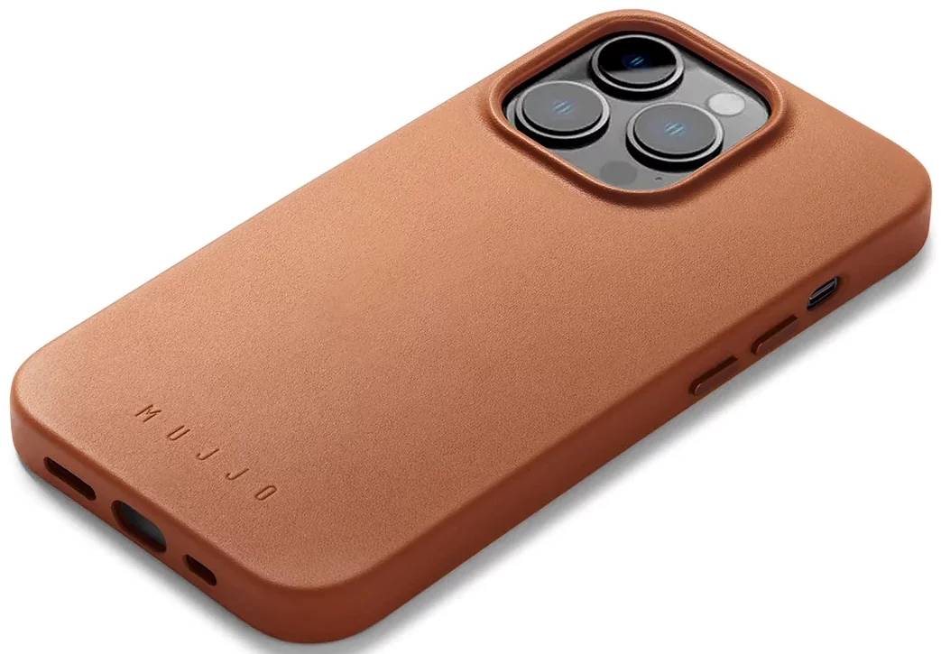 Huse Husa completa din piele Mujjo cu MagSafe pentru iPhone 14 Pro - Tan