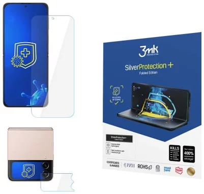 Ochranná fólia 3MK Silver Protect+ Samsung Galaxy Z Flip 4 Wet-mounted Antimicrobial film - unfolded screen