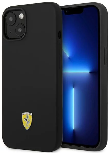 Levně Kryt Ferrari FEHCP14SSIBBK iPhone 14 6,1" black hardcase Silicone Metal Logo (FEHCP14SSIBBK)