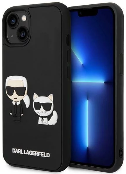 E-shop Kryt Karl Lagerfeld KLHCP14S3DRKCK iPhone 14 6,1" black hardcase Karl&Choupette Ikonik 3D (KLHCP14S3DRKCK)