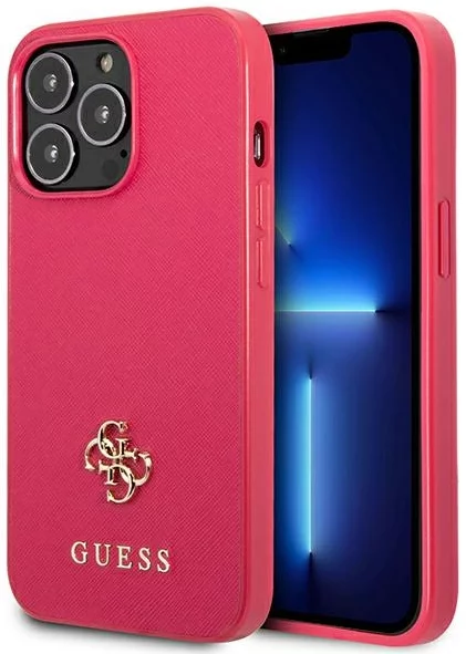 Levně Kryt Guess GUHCP13LPS4MF iPhone 13 Pro 6,1" pink hardcase Saffiano 4G Small Metal Logo (GUHCP13LPS4MF)