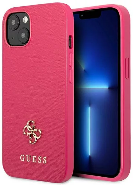 Levně Kryt Guess GUHCP13MPS4MF iPhone 13 6,1" pink hardcase Saffiano 4G Small Metal Logo (GUHCP13MPS4MF)