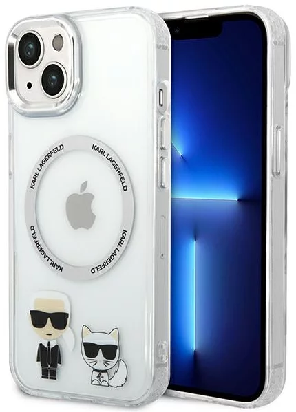 Levně Kryt Karl Lagerfeld KLHMP14MHKCT iPhone 14 Plus 6,7" hardcase transparent Karl & Choupette Aluminium Magsafe (KLHMP14MHKCT)