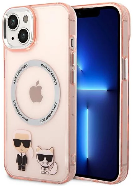 Levně Kryt Karl Lagerfeld KLHMP14SHKCP iPhone 14 6,1" hardcase pink Karl & Choupette Aluminium Magsafe (KLHMP14SHKCP)