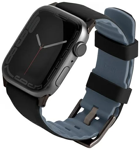 Remienok UNIQ strap Linus Apple Watch Series 4/5/6/7/8/SE/SE2 38/40/41mm. Airosoft Silicone midnight black (UNIQ-41MM-LINUSBLK)