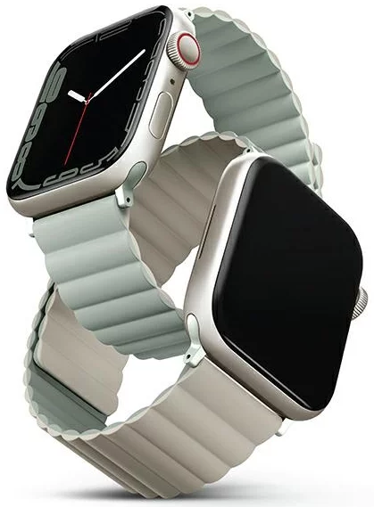 Řemínek UNIQ strap Revix Apple Watch Series 4/5/6/7/8 / SE / SE2 / Ultra 42/44 /45mm. Reversible Magnetic sage-beige (UNIQ-45MM-REVSAGBEG)