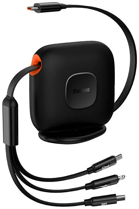 Kábel Baseus Traction 3-in-1 USB-C cable USB-C / Lightning / Micro 100W 1.7m (black)