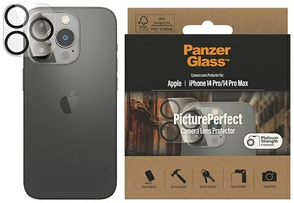 Levně Ochranné sklo PanzerGlass Camera Protector iPhone 14 Pro / 14 Pro Max Platinium Strength 0400 (0400)