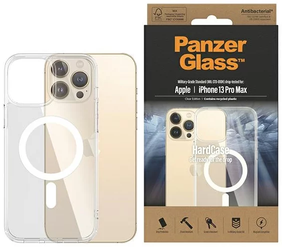 Levně Kryt PanzerGlass HardCase iPhone 13 Pro Max 6,7" MagSafe Antibacterial Military grade transparent 0431 (0431)