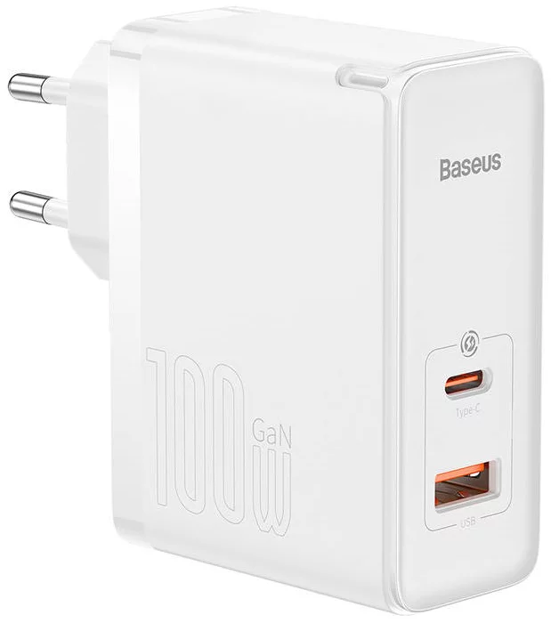 Nabíjačka Baseus GaN5 Pro USB-C + USB wall charger 100W  + 1m cable (white)