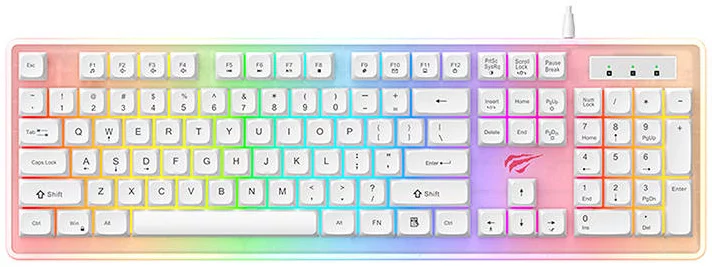 Levně Herní klávesnice Havit KB876L Gaming Keyboard RGB (white)