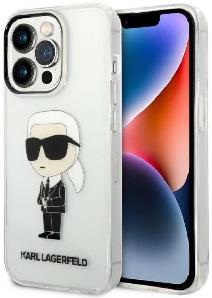 Levně Kryt Karl Lagerfeld iPhone 14 Pro 6,1" transparent hardcase IML NFT Ikonik (KLHCP14LHNIKTCT)