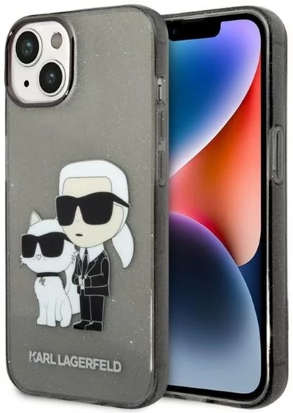 Levně Kryt Karl Lagerfeld iPhone 14 Plus 6,7" black hardcase IML GLIT NFT Karl&Choupette (KLHCP14MHNKCTGK)