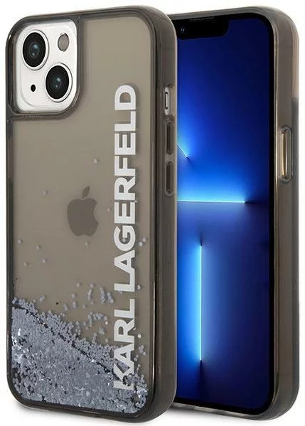 Levně Kryt Karl Lagerfeld iPhone 14 Plus 6,7" black hardcase Liquid Glitter Elong (KLHCP14MLCKVK)