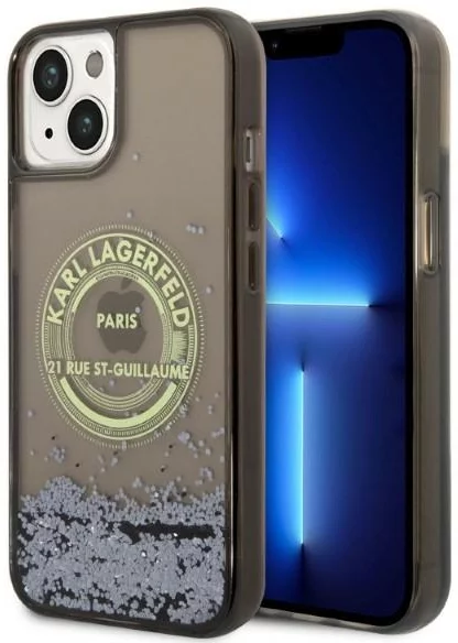 Levně Kryt Karl Lagerfeld iPhone 14 Plus 6,7" black hardcase Liquid Glitter RSG (KLHCP14MLCRSGRK)