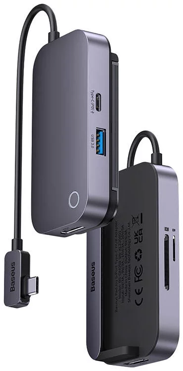 USB Hub Hub 6in1 Baseus PadJoy Series USB-C to USB 3.0 + HDMI + USB-C PD + jack 3.5mm + SD/TF (Grey)