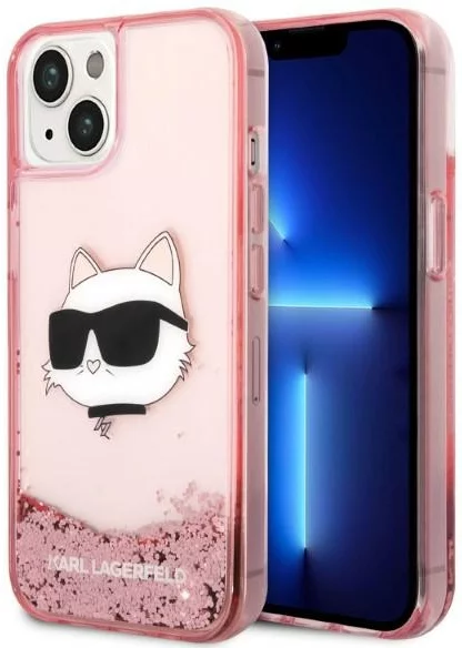 Levně Kryt Karl Lagerfeld iPhone 14 Plus 6,7" pink hardcase Glitter Choupette Head (KLHCP14MLNCHCP)