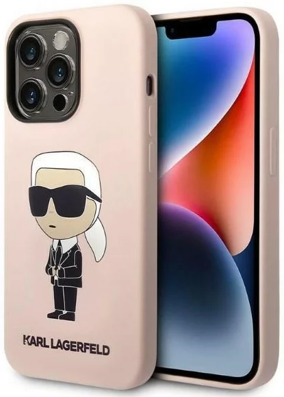 Levně Kryt Karl Lagerfeld iPhone 14 Pro 6,1" hardcase pink Silicone Ikonik (KLHCP14LSNIKBCP)