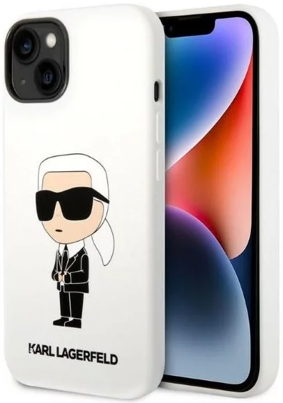 Levně Kryt Karl Lagerfeld iPhone 14 Plus 6,7" hardcase white Silicone Ikonik (KLHCP14MSNIKBCH)