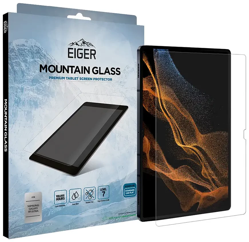 Levně Ochranné sklo Eiger Mountain Glass Tablet 2.5D Screen Protector for Samsung Tab S8 Ultra in Clear