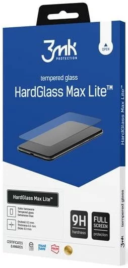 Ochranné sklo 3MK HardGlass Max Lite Motorola Moto E32/E32s black Fullscreen Glass Lite (5903108497732)