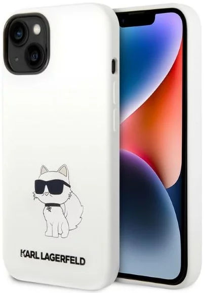 Levně Kryt Karl Lagerfeld iPhone 14 Plus 6,7" hardcase white Silicone Choupette MagSafe (KLHMP14MSNCHBCH)