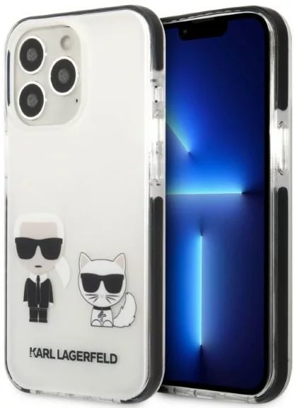 Kryt Karl Lagerfeld iPhone 13 Pro  hardcase white Karl&Choupette (KLHCP13LTPEKCW)