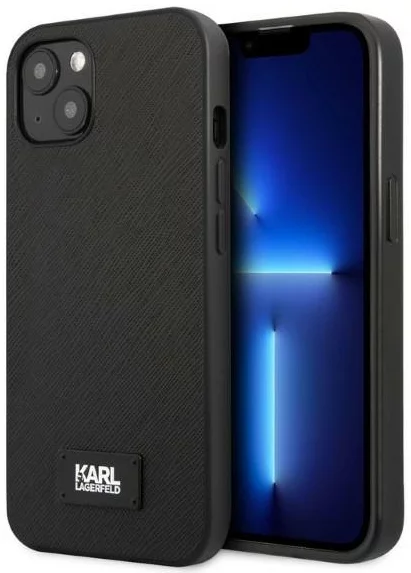 E-shop Kryt Karl Lagerfeld iPhone 13 6,1" hardcase black Saffiano Plaque (KLHCP13MSFMP2K)
