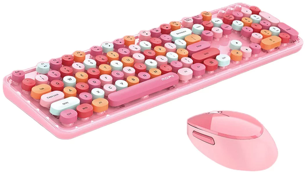 Levně Klávesnice Wireless keyboard + mouse set MOFII Sweet 2.4G (pink)