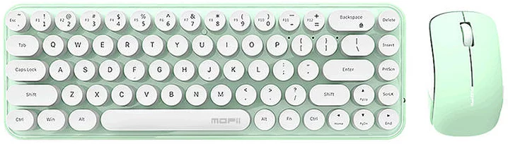 Levně Klávesnice Wireless keyboard + mouse set MOFII Bean 2.4G (White-Green)