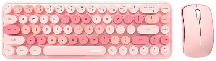 Levně Klávesnice Wireless keyboard + mouse set MOFII Bean 2.4G (Pink)