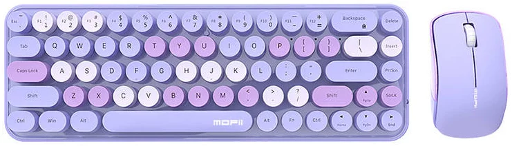 Levně Klávesnice Wireless keyboard + mouse set MOFII Bean 2.4G (Purple)