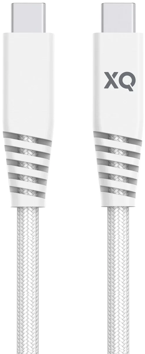 Kábel XQISIT NP Cotton braided USB-C to USB-C 3.1 200cm white (50842)