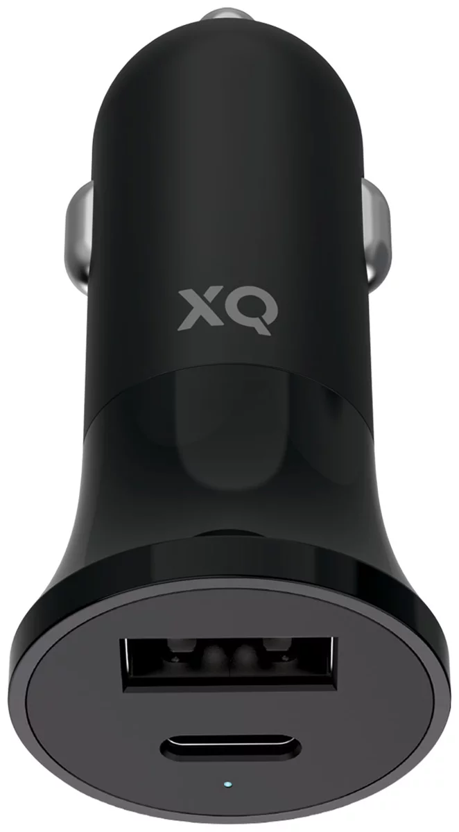 Levně Nabíječka XQISIT NP Car Charger PD27W Dual USB-A & USB-C black (50935)