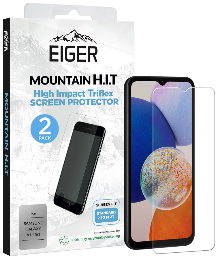 Ochranné sklo Eiger Mountain H.I.T. Screen Protector (2 Pack) for Samsung Galaxy A14 5G in Clear (EGSP00882)