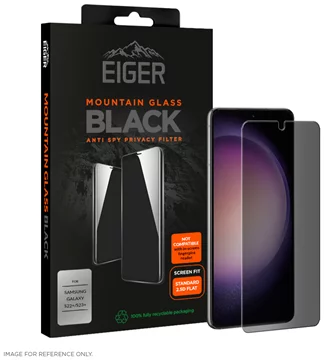 Eiger Mountain Black Privacy 2.5D Screen Protector for Samsung Galaxy S22+ / S23+ in Black (EGMSP00240)