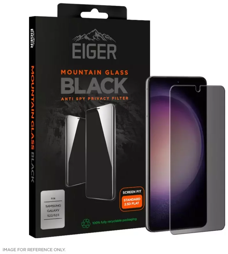 Ochranné sklo Eiger Mountain Black Privacy 2.5D Screen Protector for Samsung Galaxy S22 / S23 in Black (EGMSP00239)