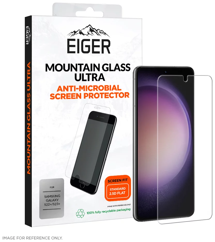 Levně Ochranné sklo Eiger Mountain Glass Ultra 2.5D Screen Protector for Samsung Galaxy S22+ / S23+ in Clear (EGMSP00243)