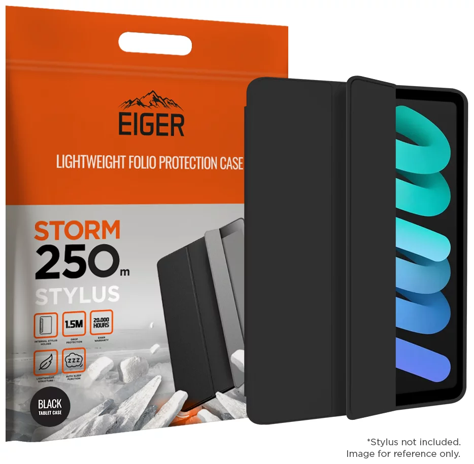 Levně Pouzdro Eiger Storm 250m Stylus Case for Apple iPad Mini 6 (2021) in Black (EGSR00137)