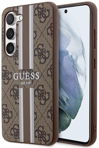 Kryt Guess Samsung Galaxy S23 brown hardcase 4G Printed Stripe (GUHCS23SP4RPSW)