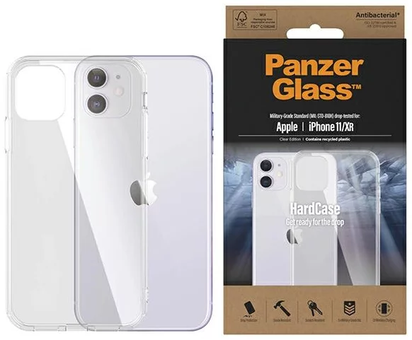 Levně Kryt PanzerGlass ClearCase iPhone 11 / Xr Antibacterial Military grade clear (5711724004261)